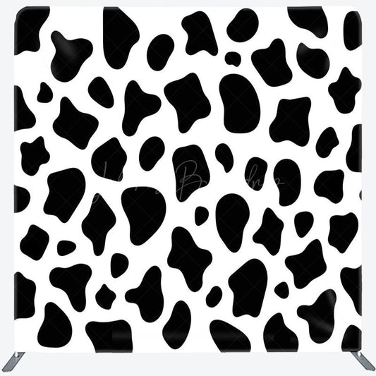 Lofaris Black White Cow Pattern Birthday Pillow Case Backdrop