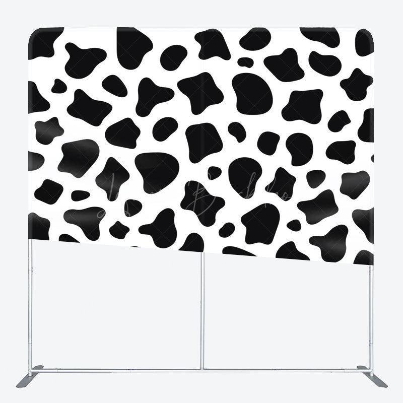 Lofaris Black White Cow Pattern Birthday Pillow Case Backdrop