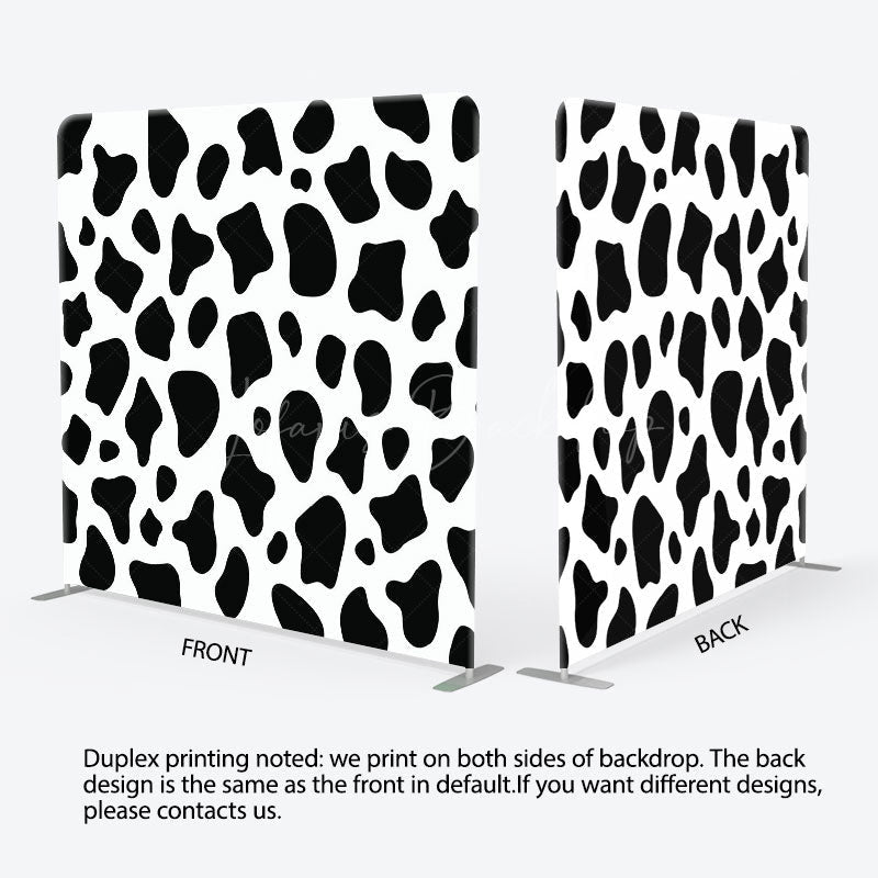Lofaris Black White Cow Pattern Birthday Pillow Case Backdrop