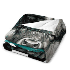 Lofaris Black White Cow Pattern Custom Blanket Gift