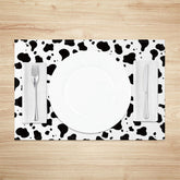 Lofaris Black White Cow Pattern Dining Set of 4 Placemats