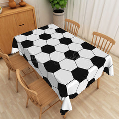 Lofaris Black White Hexagonal Printed Rectangular Tablecloth
