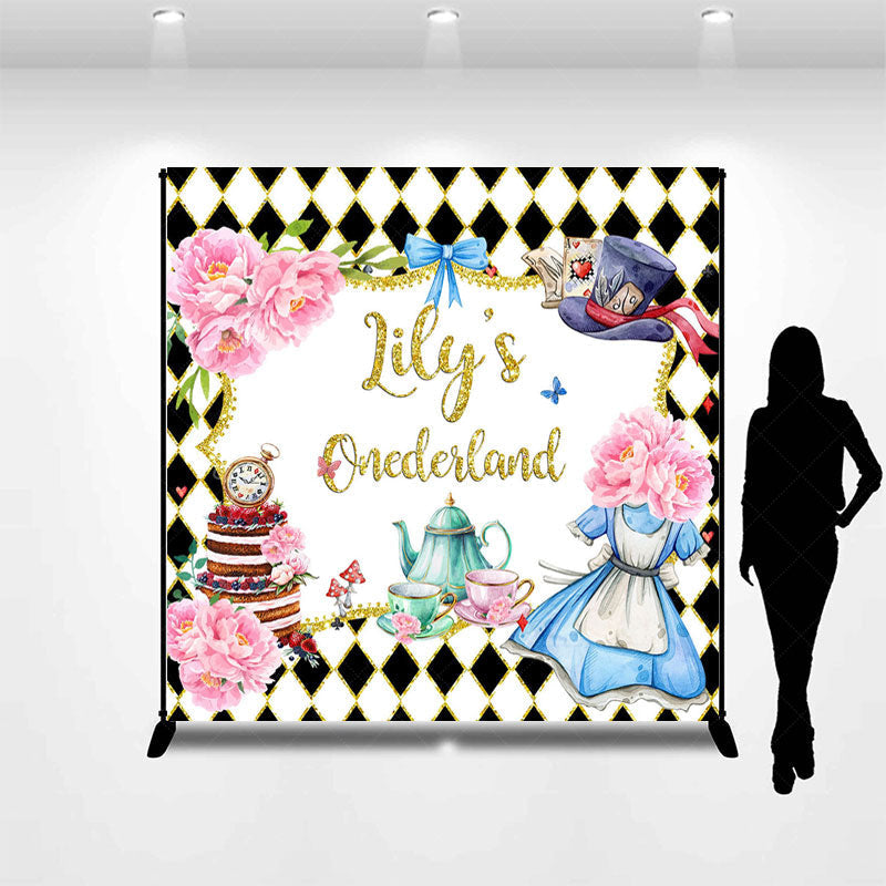 Lofaris Black White Magical Custom Name Onederland Backdrop