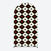 Lofaris Black White Rhombus Poker Birthday Arch Backdrop