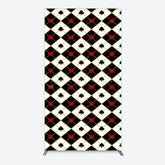 Lofaris Black White Rhombus Poker Birthday Rectangle Backdrop
