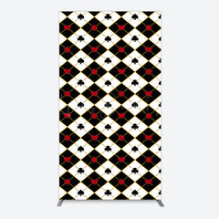 Lofaris Black White Rhombus Poker Birthday Rectangle Backdrop