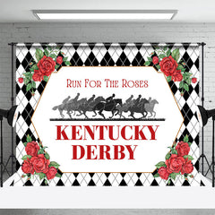 Lofaris Black White Run For The Roses Kentucky Derby Backdrop