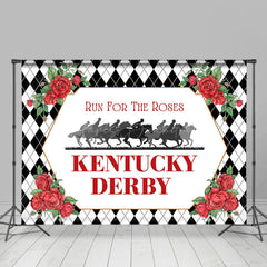 Lofaris Black White Run For The Roses Kentucky Derby Backdrop