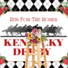 Lofaris Black White Run For The Roses Kentucky Derby Backdrop