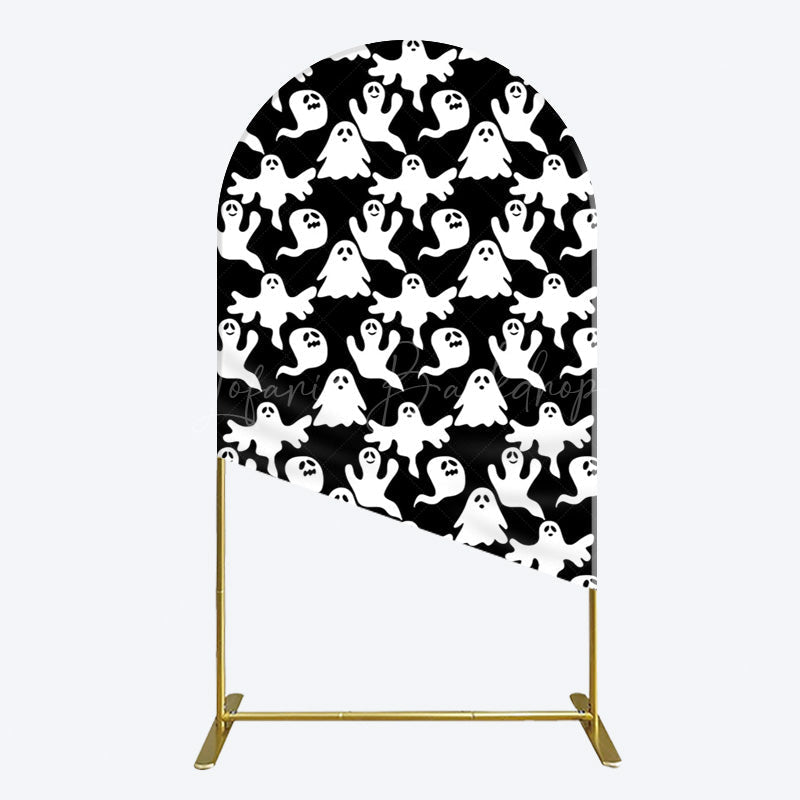 Lofaris Black White Scary Halloween Ghosts Arch Backdrop