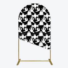 Lofaris Black White Scary Halloween Ghosts Arch Backdrop