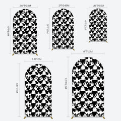 Lofaris Black White Scary Halloween Ghosts Arch Backdrop
