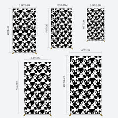 Lofaris Black White Scary Halloween Ghosts Rectangle Backdrop