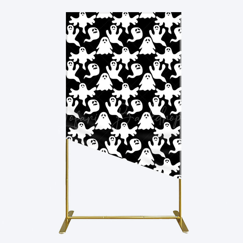 Lofaris Black White Scary Halloween Ghosts Rectangle Backdrop