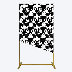 Lofaris Black White Scary Halloween Ghosts Rectangle Backdrop