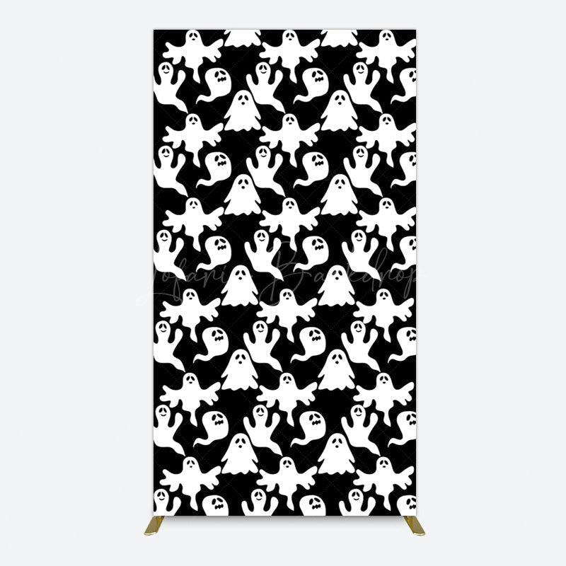 Lofaris Black White Scary Halloween Ghosts Rectangle Backdrop
