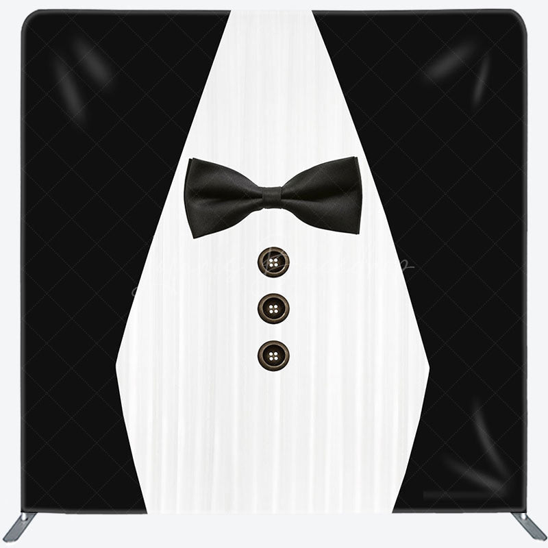 Lofaris Black White Suit Fathers Day Square Tension Backdrop