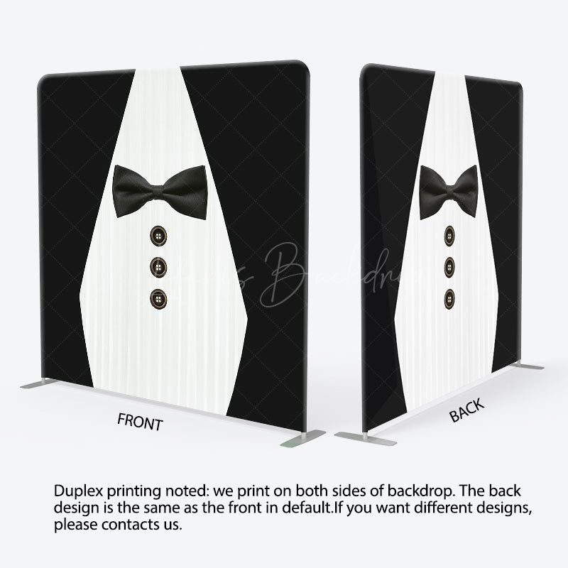 Lofaris Black White Suit Fathers Day Square Tension Backdrop