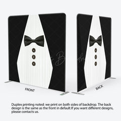 Lofaris Black White Suit Fathers Day Square Tension Backdrop