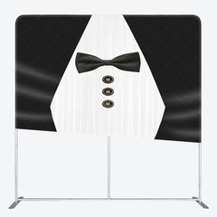 Lofaris Black White Suit Fathers Day Square Tension Backdrop