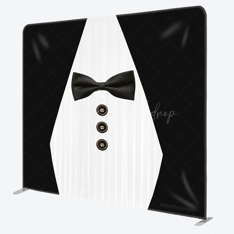 Lofaris Black White Suit Fathers Day Square Tension Backdrop