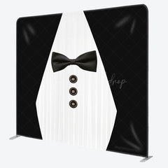 Lofaris Black White Suit Fathers Day Square Tension Backdrop
