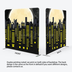 Lofaris Black Yellow City Moon Bat Pillow Cover Backdrop