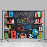 Lofaris Blackboard Bookshelf Welcome Back To School Backdrop