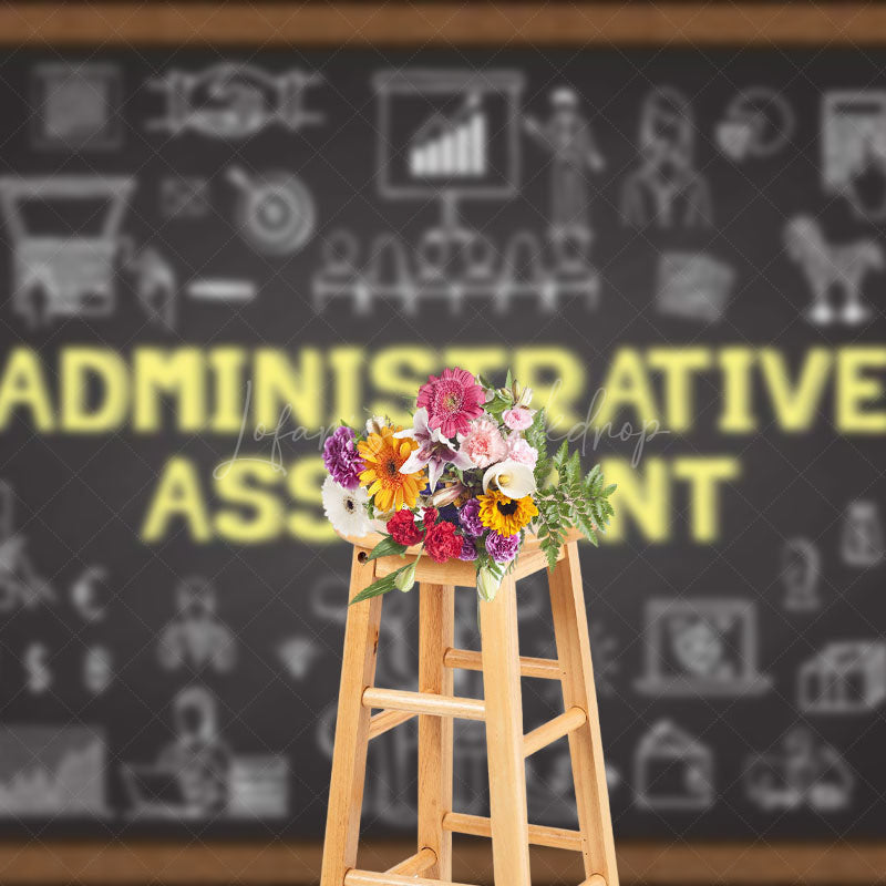 Lofaris Blackboard Painting Administrative Assistant Backdrop
