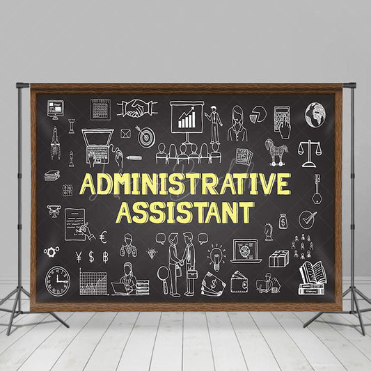 Lofaris Blackboard Painting Administrative Assistant Backdrop