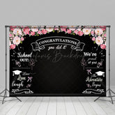 Lofaris Blackboard Pink Rose You Did It Congrats Grad Backdrop
