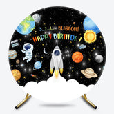 Lofaris Blast Off Galaxy Stars Round Happy Birthday Backdrop