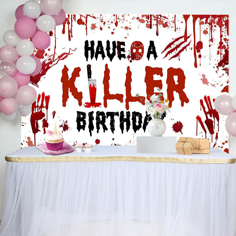 Lofaris Bloody Handprints Killer Halloween Birthday Backdrop