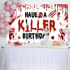 Lofaris Bloody Handprints Killer Halloween Birthday Backdrop