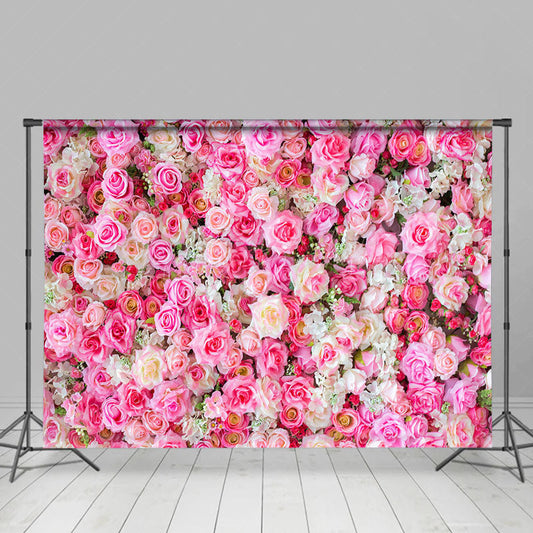 Lofaris Bloom Romantic Pink Rose Valentines Day Backdrop