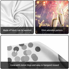 Lofaris Bloom Sparkle Clock 2025 New Year Garage Door Banner