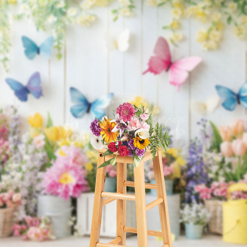 Lofaris Blooming Floral Butterfly Spring Vibe Backdrop