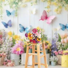 Lofaris Blooming Floral Butterfly Spring Vibe Backdrop