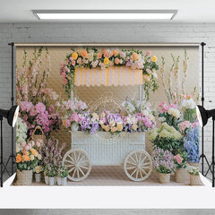 Lofaris Blooming Floral Trolley Spring Vibe Photo Backdrop