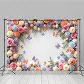 Lofaris Blooming Floral Wall Butterfly Spring Photo Backdrop