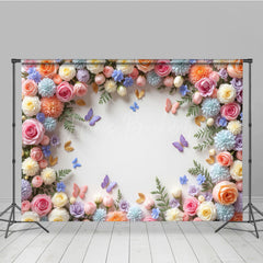 Lofaris Blooming Floral Wall Butterfly Spring Photo Backdrop