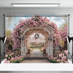 Lofaris Blooming Pink Flowers Sunny Spring Photo Backdrop