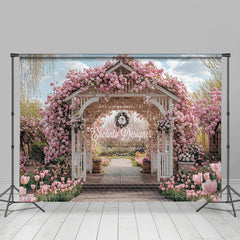 Lofaris Blooming Pink Flowers Sunny Spring Photo Backdrop
