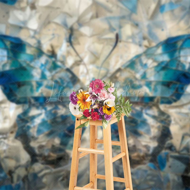 Lofaris Blue Abstract Crystal Butterfly Photography Backdrop