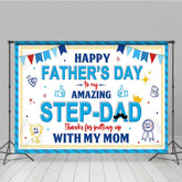 Lofaris Blue Amazing Step Dad Happy Fathers Day Backdrop