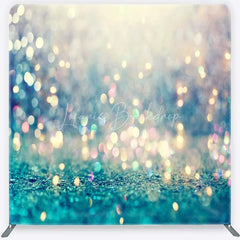 Lofaris Blue and Gold Bokeh Tension Fabric Backdrop Elegant Glitter Photography Studio Background