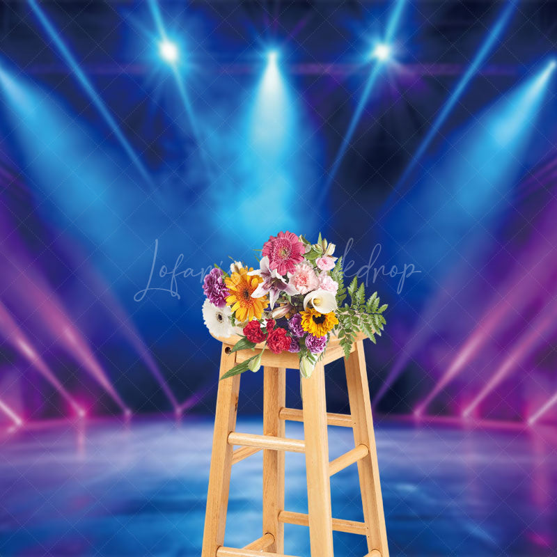 Lofaris Blue And Pink Spotlight Stage Photography Backdrop