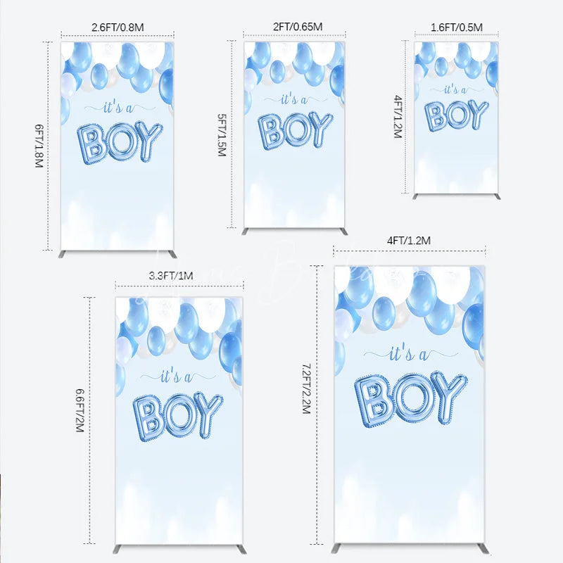 Lofaris Blue and White Balloons with It’s a Boy Foil Message Rectangle Arch Backdrop Gender Reveal Baby Shower Party Decor