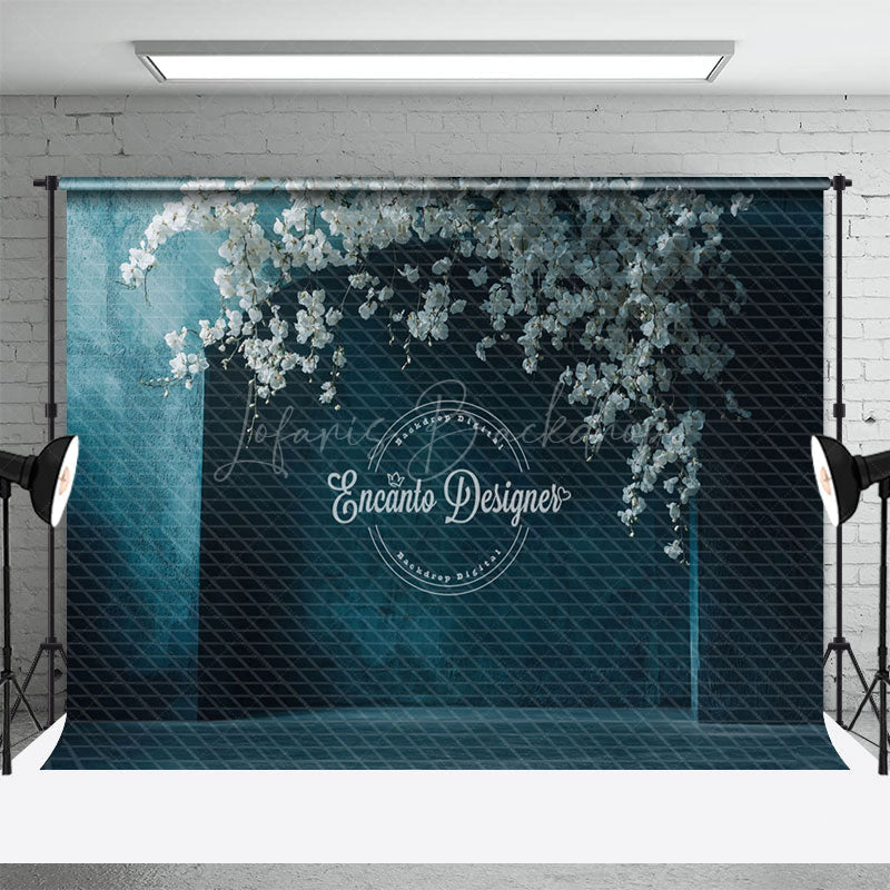 Lofaris Blue Arch Wall Floral Wedding Photography Backdrop