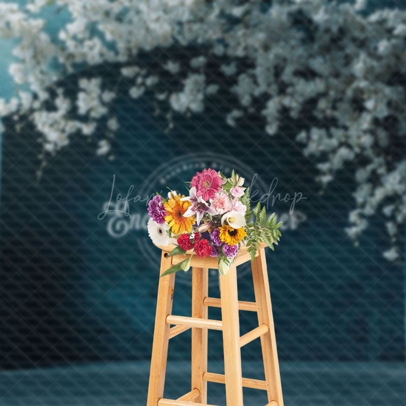 Lofaris Blue Arch Wall Floral Wedding Photography Backdrop